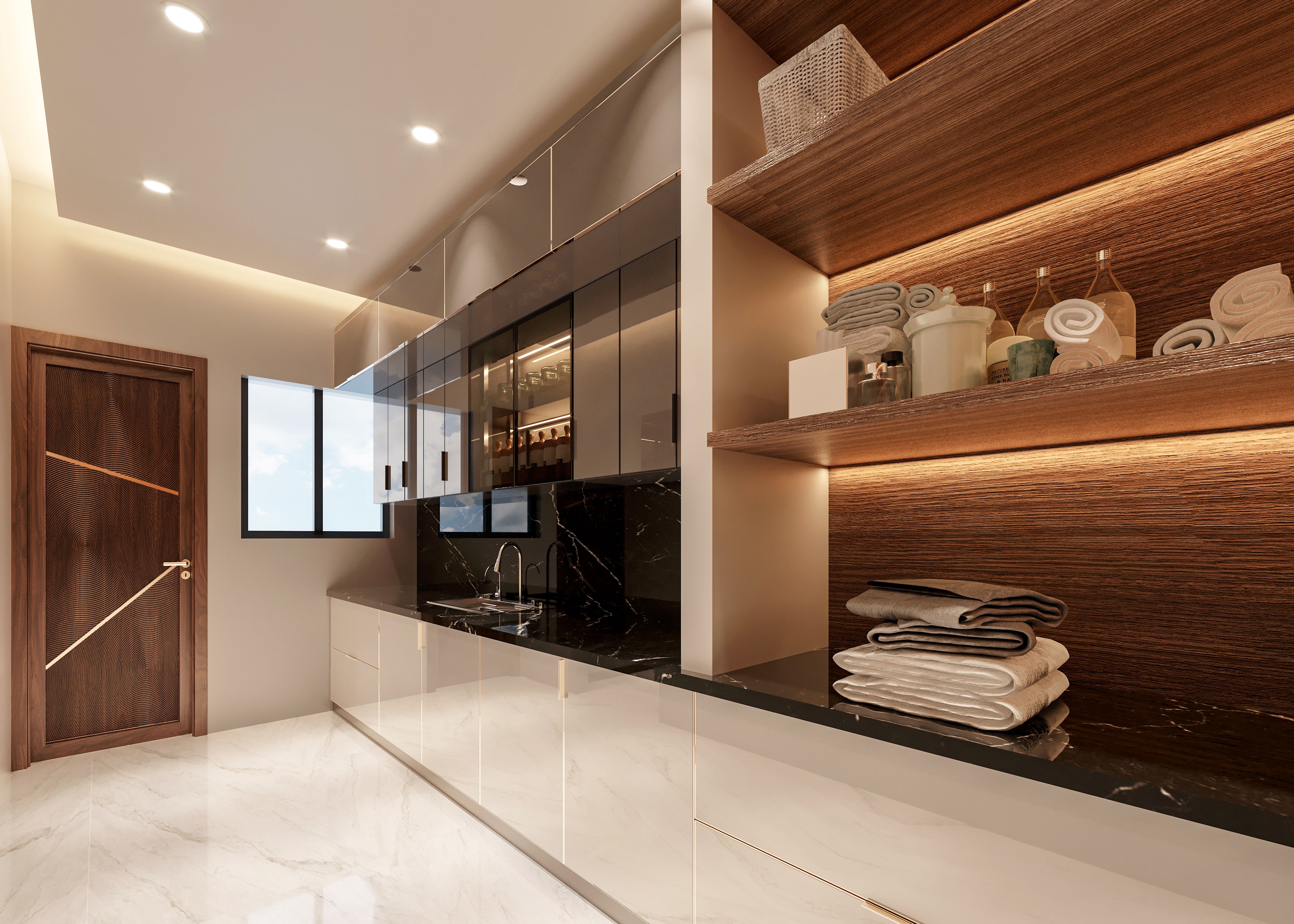 Living luminoso de un departamento porteño ambientado por un estudio de diseño de interiores, con sofá, textiles y decoración cuidada en tonos neutros